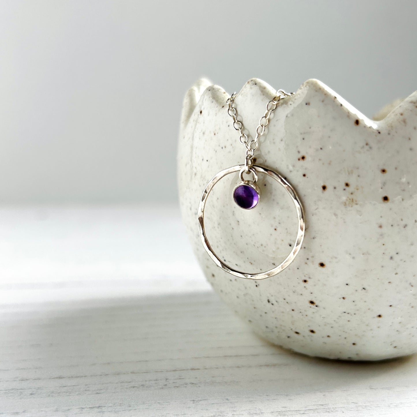Silver framed Amethyst necklace