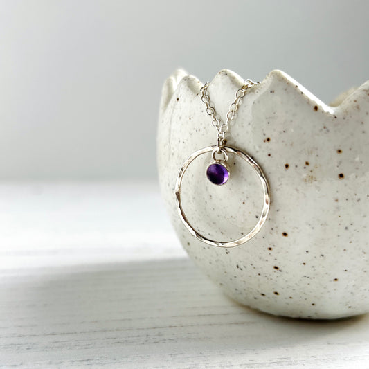 Silver framed Amethyst necklace