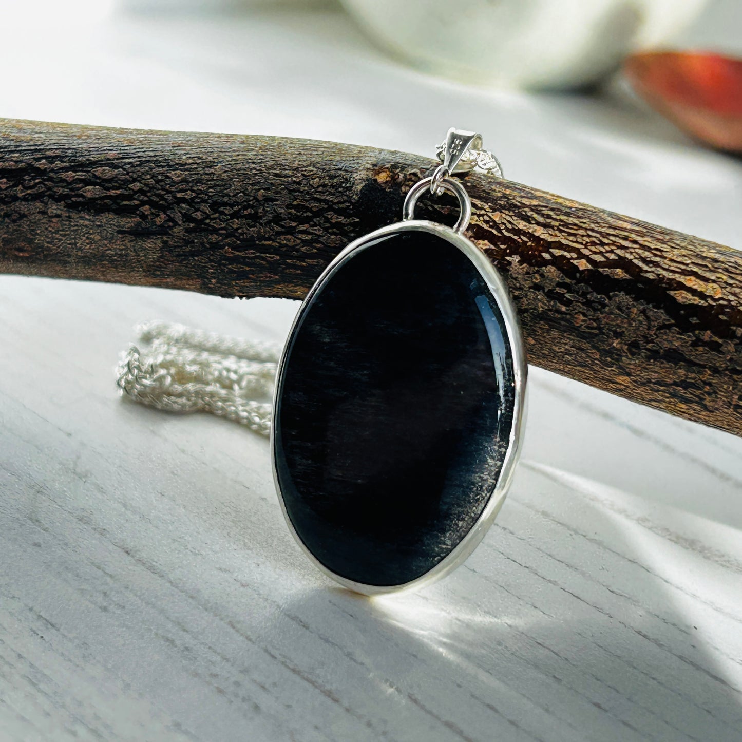 Iolite and Hare necklace