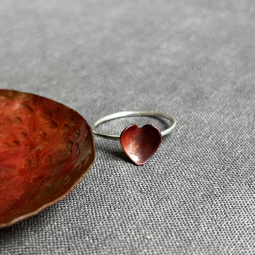 Copper heart ring