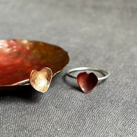 Copper heart ring