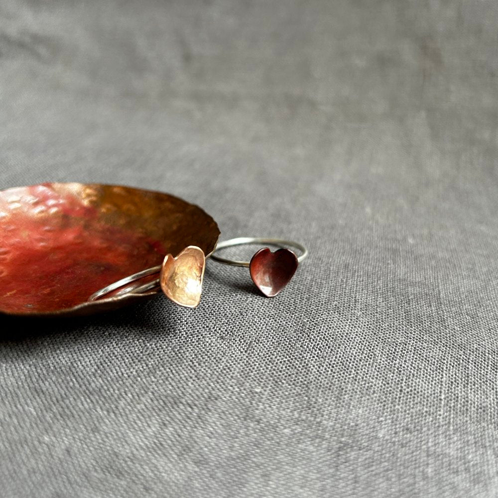 Copper heart ring