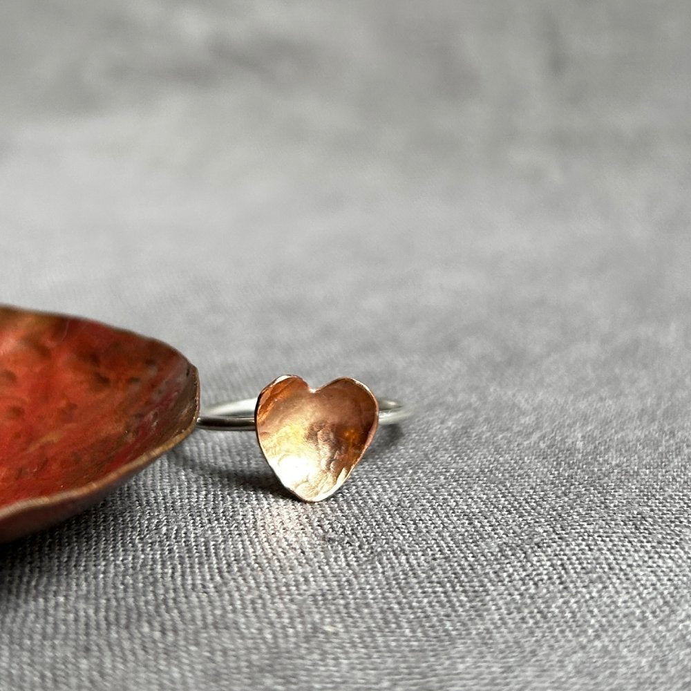 Copper heart ring