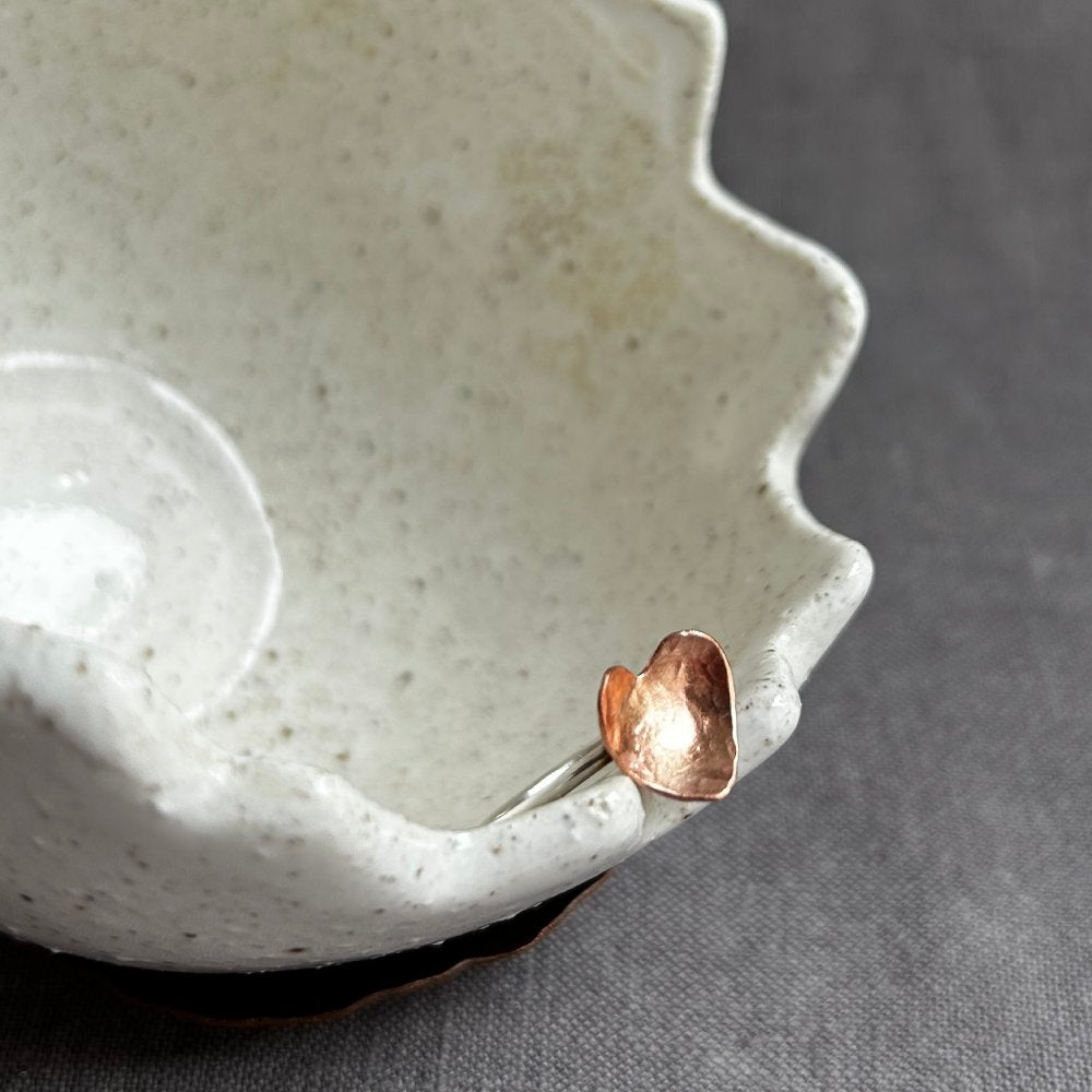 Copper heart ring