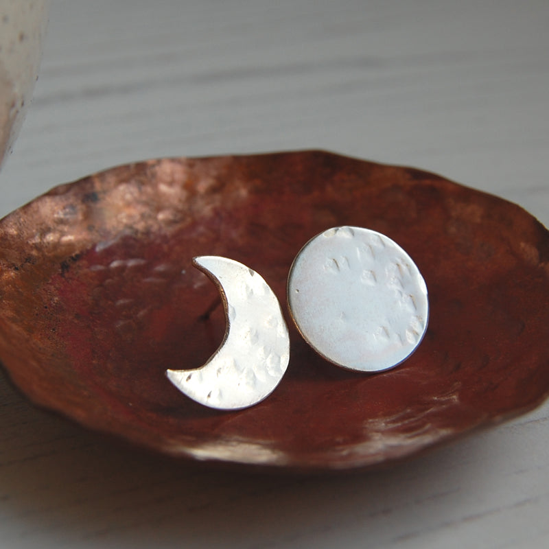 Full and Crescent Moon studs