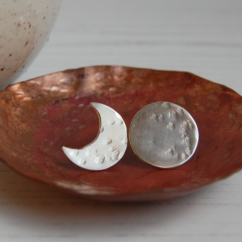 Full and Crescent Moon studs