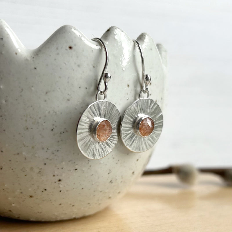 Sunstone sun earrings