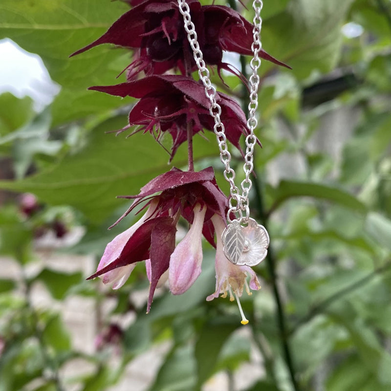 Flower and leaf silver bracelet