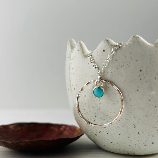 Silver framed Turquoise necklace