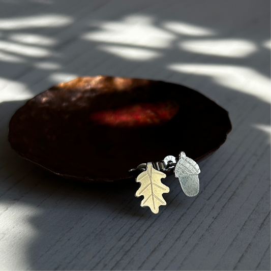 Acorn and Oak leaf studs