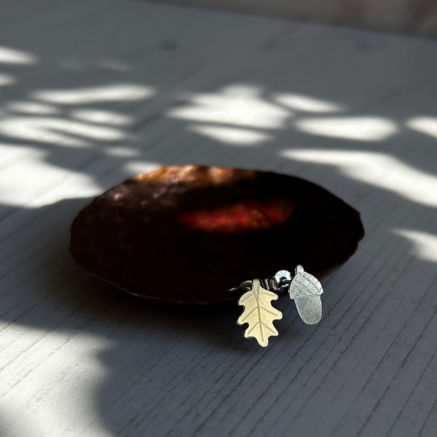 Acorn and Oak leaf studs