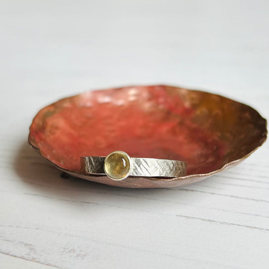 Textured silver & Citrine ring