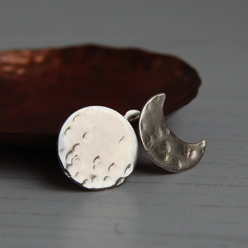 Full and Crescent Moon studs