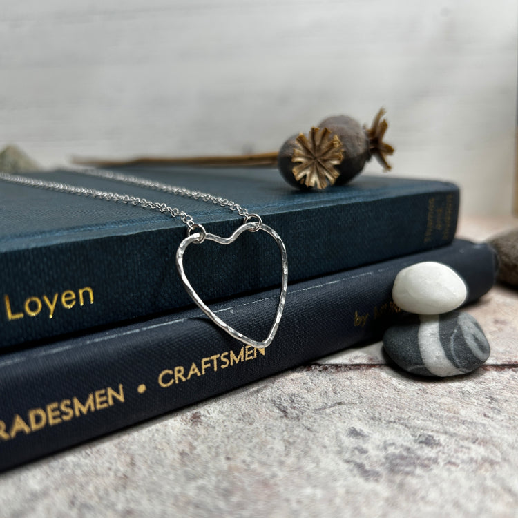Hammered heart necklace