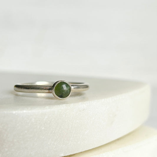 Nephrite Jade single stone ring