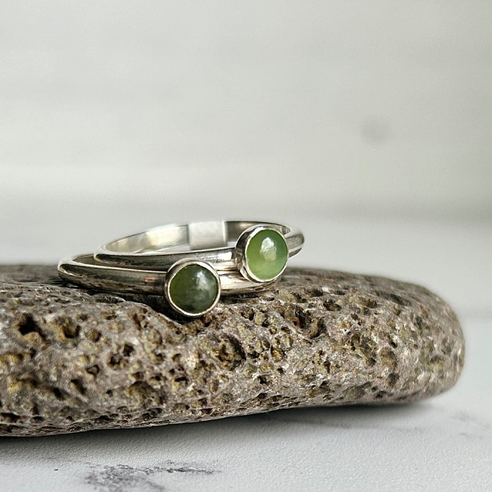 Nephrite Jade single stone ring