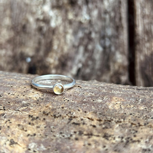 Citrine single stone ring