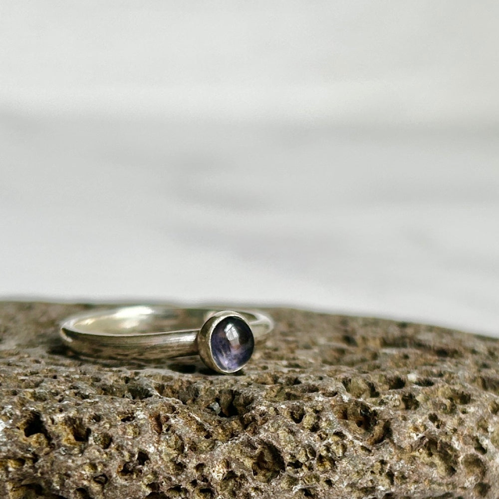 Iolite single stone ring