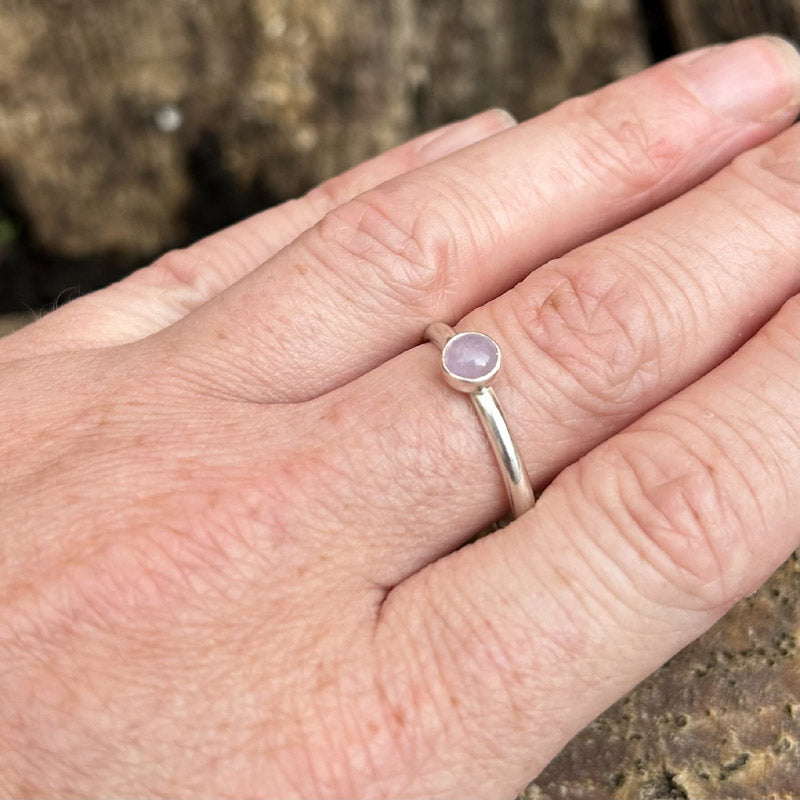 Lavender Amethyst single stone ring
