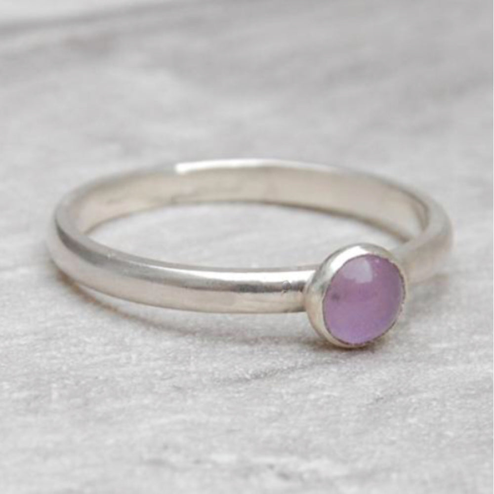 Lavender Amethyst single stone ring