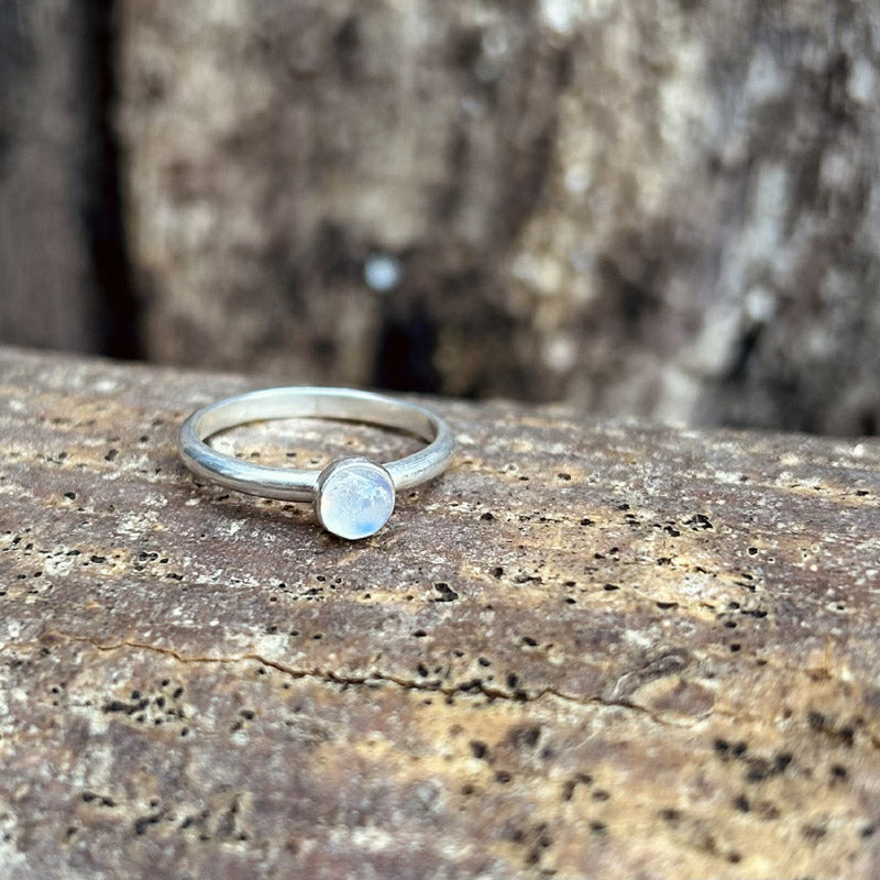 Moonstone single stone ring
