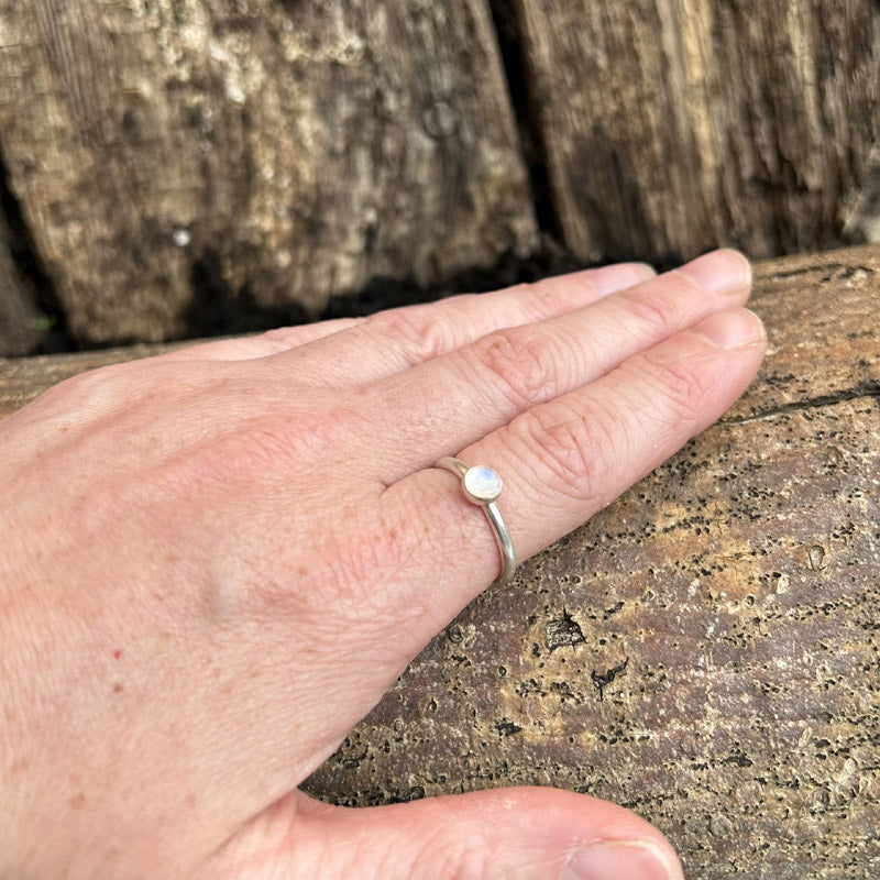 Moonstone single stone ring