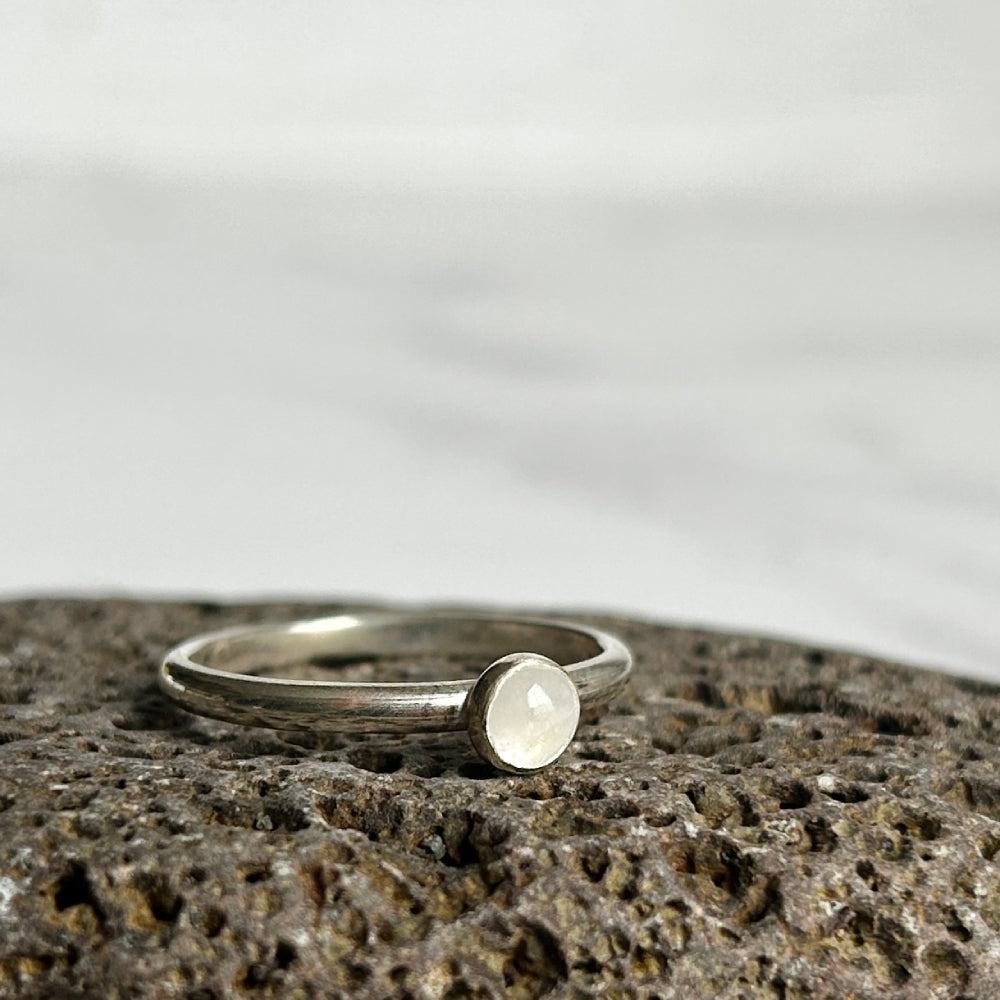 Moonstone single stone ring