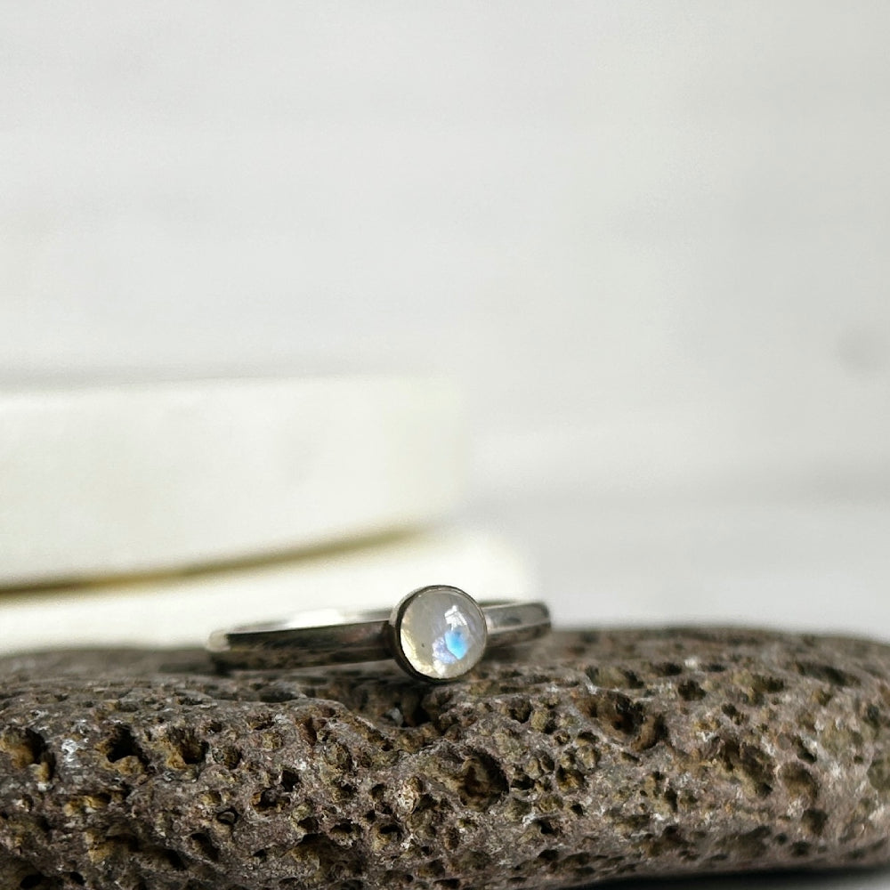 Moonstone single stone ring