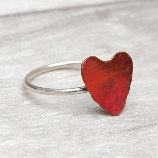 Copper heart ring