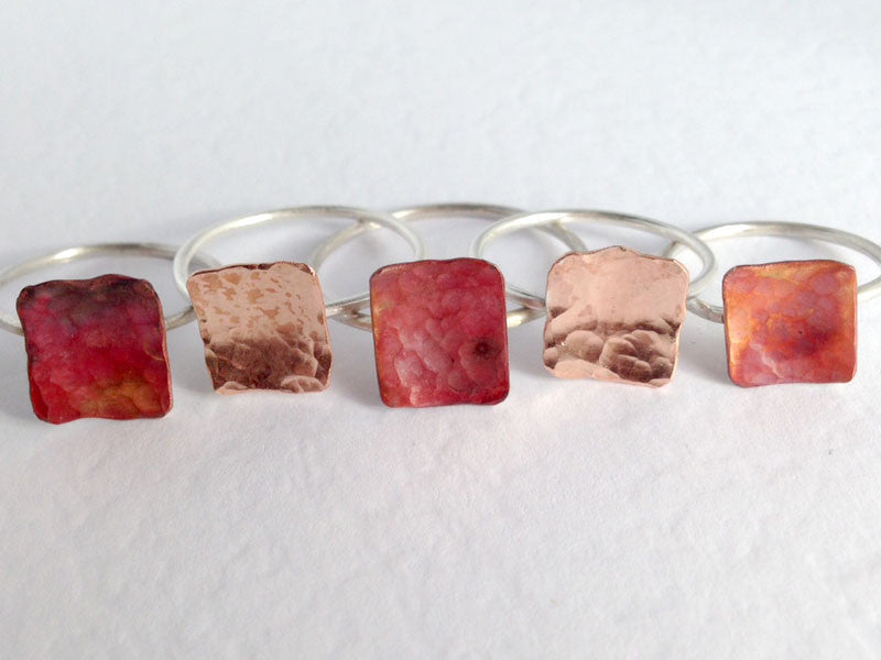 Copper rectangle ring