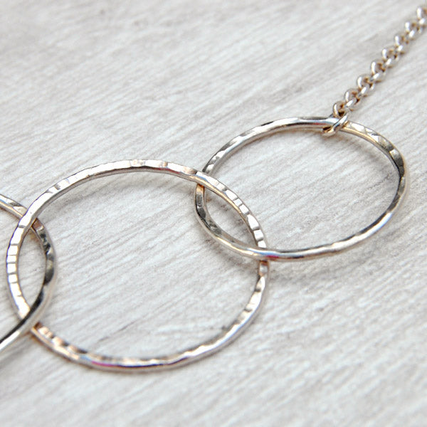 Hammered Five Circles Necklace