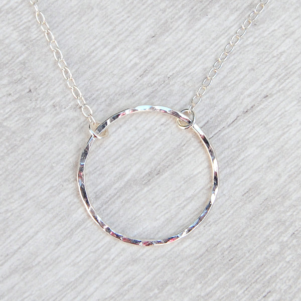 Silver circle necklace