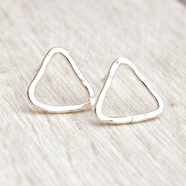 Sterling silver triangle studs