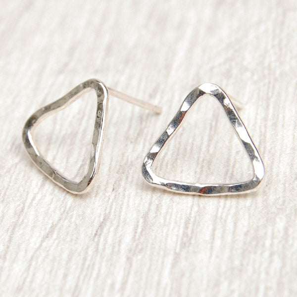 Sterling silver triangle studs