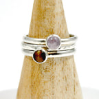 Stack of three rings - Lavender Amethyst, Tigers Eye