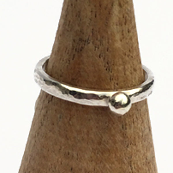 Pebble silver stacking ring half round band